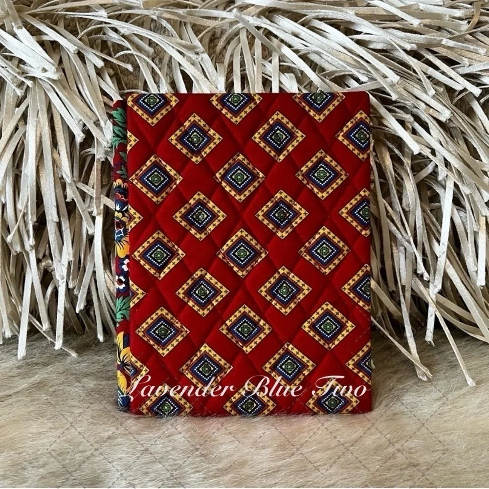 Vintage VERA BRADLEY Villa Red Photo Frame Blue Double Sided Stand Alone 2004